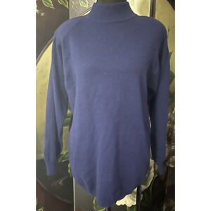 Liz Claiborne Collection Blue Knit Sweater Petite Solid Long Size Petite S